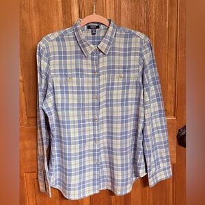 Women's Chaps Blue and White Casual Button Down Shirt‎ XL